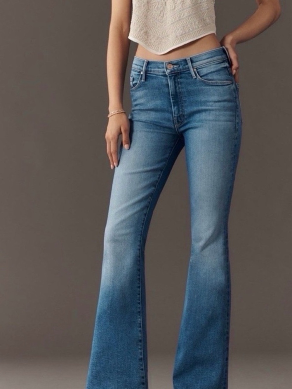 Mother The Weekender Groovy Kind Of Love Fray Mid Rise Flare Jeans 34